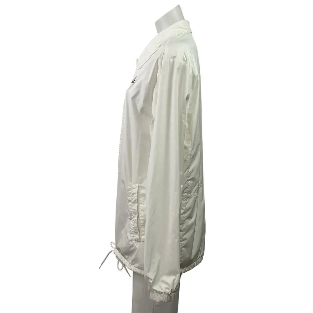 Nike SB Shield Coaches Women White Snap Button Long Sleeve Windbreaketr Jacket S